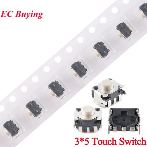 20 Pces/10 3 * 5 Interruptor De Toque Smiley Face 3.5H Imprensa Lateral Tátil Micro Tact Chave Botão Suporte SMT SMD 3Pi