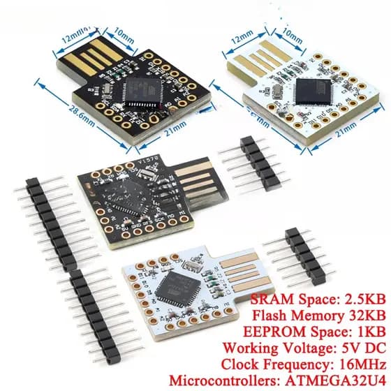 2 Pces/1pc USB ATMEGA32U4 Microcontrolador Mini Placa De Desenvolvimento Único Chip PRO MICRO Módulo 16MHZ DC 5V Teclado