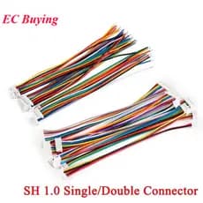 Conector De Cabo De Fio SH 1.0 , 5 Peças , DIY SH1.0 JST 2/3/4/5/6/7/8/9/10 Pinos Linha Eletrônica Único Terminal Duplo