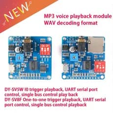 DY-SV5W SV8F Placa De Módulo De Reprodução De Voz MP3 Music Player 5W WAV Decodificação Formato UART Controle De Porta S