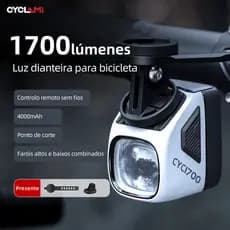 CYCLAMI CYC1700 Lumens Remoto Sem Fio Pendurado Farol De Bicicleta Linha De Corte De Alto Brilho Luz Frontal 4000mAh Lig