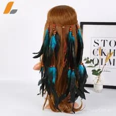 Multi-colorido longo pena cabelo banda pena Headwear