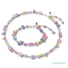 Luckgarden Love Pendant Colar Corrente Temperamento Ajustável Pulseira