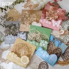 10 Peças Cortado Matrizes Papel Decorativo Renda Borboleta Porta De Flores Em Inglês Palavra Cardstock Livro De Recortes