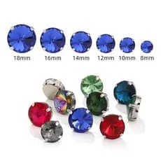 Venda Quente 50 peças 8mm/10mm Cristal Rivoli Costura Em Strass Com Garra De Prata Strass Para Roupas