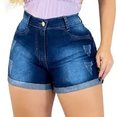 Short Jeans Feminino Cintura Alta – Barra Dobrada que Valoriza o Corpo | Lolika Modas