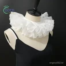 Moda Hoje Renda Colar Falso Para Mulheres Em Camadas Palhaço Pescoço Gravata Cosplay Trajes Acessórios Doce Destacável X