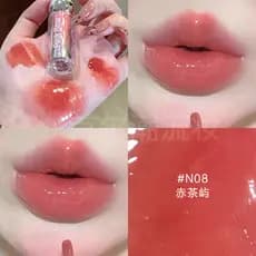Pinkbear Pico Bear Pequena Lâmpada Colorida Lip Gloss n08 Vermelho Marrom Essência de Água Batom Pico Bear Girl