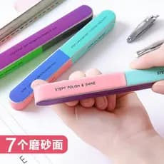 Criativo arquivo de unhas polimento tira de areia moda Manicure ferramenta 7 lados arquivo de polimento dispositivo de p
