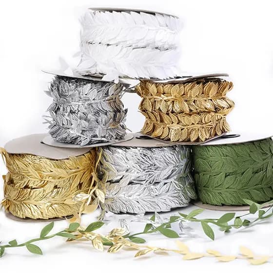 10 Metros Folhas De Ouro Videira Folha De Seda Artificial Artesanal Scrapbooking Artesanato Grinalda Festa De Casamento