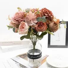 Buquê de peônia de rosa artificial de alta qualidade flor artificial decoração de casa de férias decoração de casamento