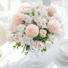 Seda Rosa Crisântemo Buquê De Noiva Flor Artificial Casamento Ao Ar Livre Jardim Casa Quarto Mesa Decoração Grinalda DIY