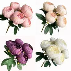 Buquê de seda peônia artificial decoração de flores artificiais Retro decoração de casamento decoração de casa 1 buquê 7
