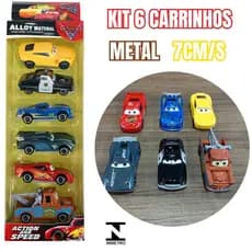 Pack de Carrinhos de Metal Resistentes - Kit Completo com 6 Modelos