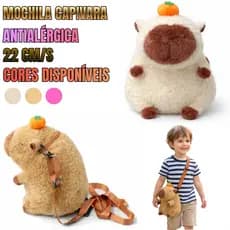 Bolsa Capivara Fofa 22cm Infantil Pelúcia Macia