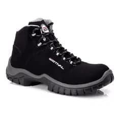 Bota de Segurança em Microfibra Preto e Cinza Estival  PVC CA 44558
