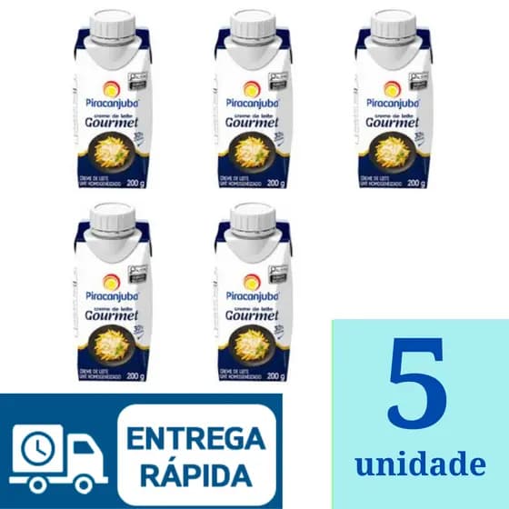 Creme de Leite Gourmet Piracanjuba 200g Kit 5