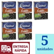 Feijão Preto Pronto Camil 380g Kit 5