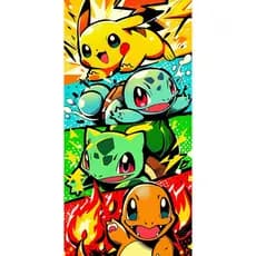 TOALHA BANHO PRAIA PISCINA - POKEMON - MENINA MENINO