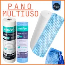 Pano Multiuso Para Limpeza 100 UN. Grande 28X50 Rolo Tipo Perfex Picotado Reutilizável