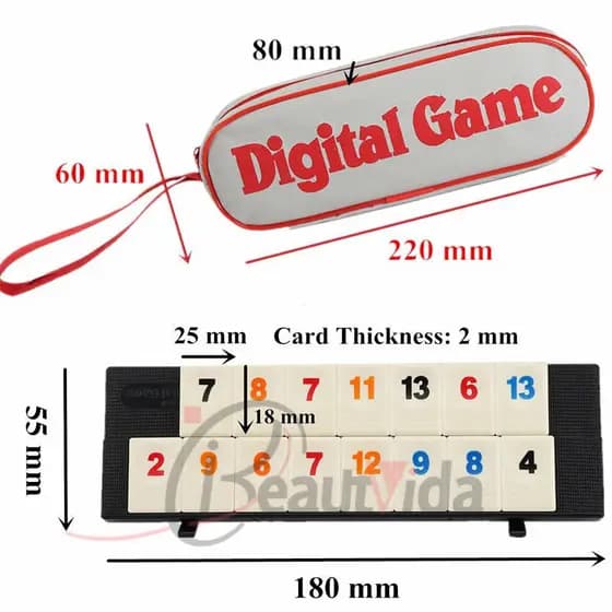 Jogo De Tabuleiro Rummikub 106 Azulejos Família Viajando Portátil Israel Mahjong Digital A7ZO