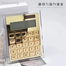 8.8 Atividades Menor Preço Calculadora Acrílica Transparente Dorada { Produtos Prontos)/Papelaria