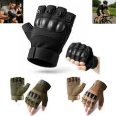 Luva Tática Militar Meio Dedo Com Proteção para Ciclismo, Trilhas e Camping