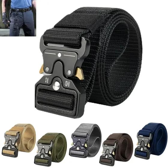 Cinto Tático Moderno Resistente Fivela Rápida Unissex Nylon Ajustável Uso Diário e Outdoor
