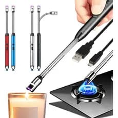 Acendedor Recarregável USB Portátil Elétrico Sem Chama para Velas e Cozinha Doméstica