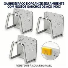 Kit 3 Suporte Adesivo Aço Inoxidável Porta Esponja Bucha para Pia Cozinha Sem Furos