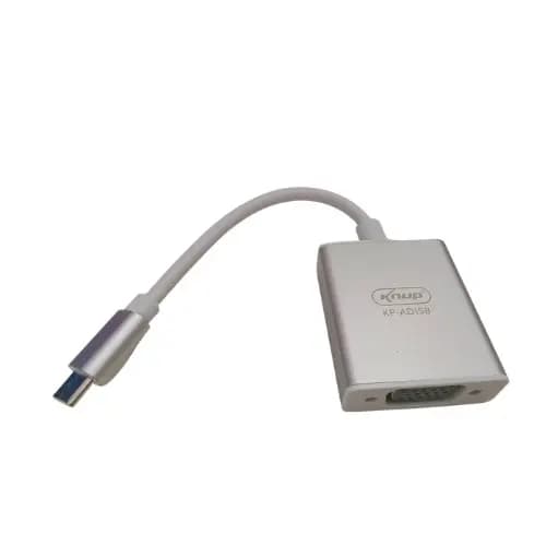 Cabo Adaptador USB-C VGA 10cm Magelei Branco/Prata