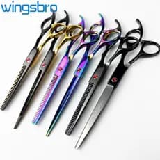 Wingsbro Tesoura De Cabelo De 7 Polegadas Desbaste Profissional Barbeiro Para Cabeleireiro Barbearia Ou Uso Doméstico