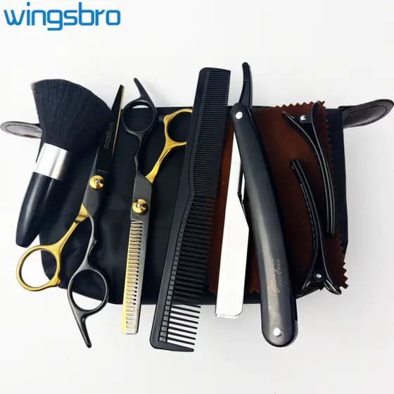 Wingsbro Tesoura De Corte De Cabelo De 6.7 Polegadas Kit De Tesouras Conjunto Barbeiro Profissional , De Salão De Cabele