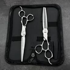Wingsbro 7.5 Polegadas Tesoura De Cabeleireiro Salão De Beleza Aço Inoxidável Barbeiro Corte De Cabelo & Desbaste Prata