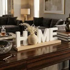 Placa Decorativa MDF Home com Vaso Decoração Sala Quarto Presente Moderno