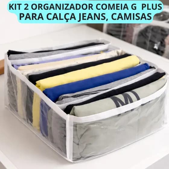 Kit 2 Colmeias Organizadoras GG Plus Para Jeans Camisas Toalhas Guarda Roupa Closet