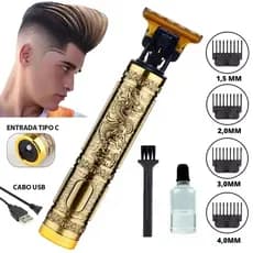 Maquininha de Barbear Dragão Recarregável Masculina Sem Fio Profissional Barba Cabelo Prática