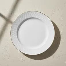 Prato Raso Royale Wolff Opalino com Fio de Ouro 26,5cm - Luxo