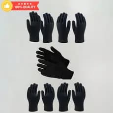 kit 2 pares Luva De Lã Frio Inverno Adulto Preta Feminina Masculina Mão com dedo