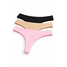 Kit 3 Calcinha canelada Feminina Fio Dental Canelada