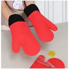 Luva Silicone Ouca Forno 34cm X 19cm Cozinha Espessa Forro Alta Temperatura Par