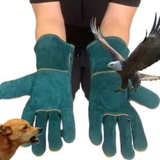 Par Luva Antimordida Petshop Cachorro Gato Banho Manga Curta Verde-escuro