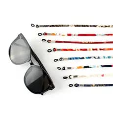 Cordão Salva Oculos Tecido Colorido Com Fecho Bolinha BJ3 Padrão Floral