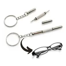 Chaveiro Mini Chave Estrela e Fenda 3 em 1 Chave pra Óculos Relógio Chave Reparo Óculos