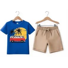 Conjunto Infantil Masculino Camiseta Masculina e Short Moletinho Algodão Conforto Criança Kids