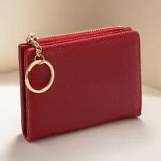 Carteira Curta Cor Sólida Vintage , Porta Moedas Bifold Portátil Cartões De Crédito Feminino ld60