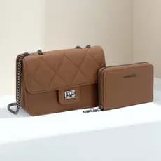 Bolsa Feminina Alça De Corrente Transversal kit2 bolsa com carteira Pequena Festa Balada Moda Blogueira LZ360