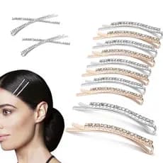 KIT 12 Este prendedor de cabelo cravejado de strass realça perfeitamente o charme delicado.
