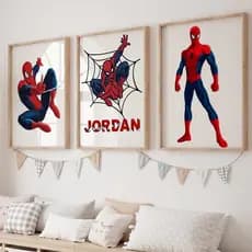 Quadro Decorativo Homem Aranha Super Heroi Spider Man Peter Parker Personalizado com Nome Grande
