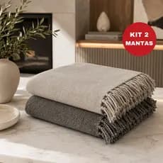 Kit 2 Mantas para Sofá King Luxo Gigante  100% Algodão Protetor Decoração